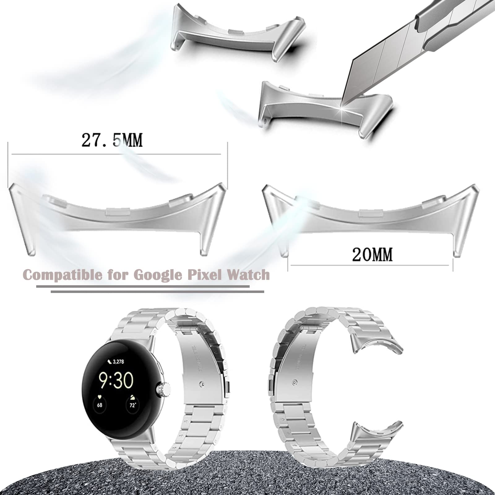 1/2 par de conector de metal p - Watch Band Connector avaliação e preço